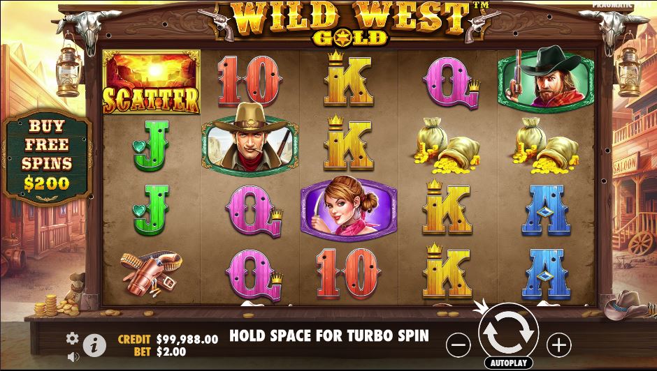 Playtable des Online Slots Wild West Gold