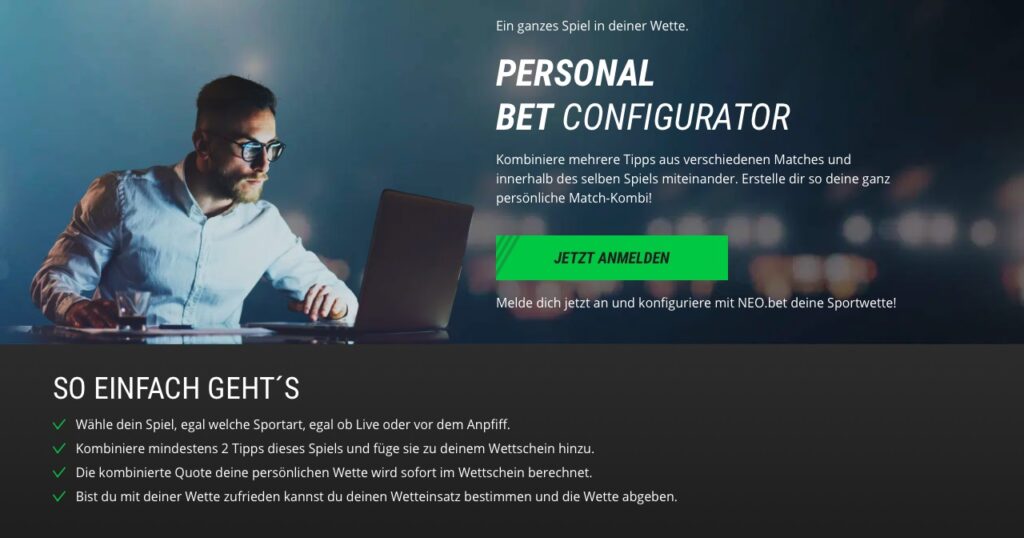 Wettkonfigurator bei Neobet