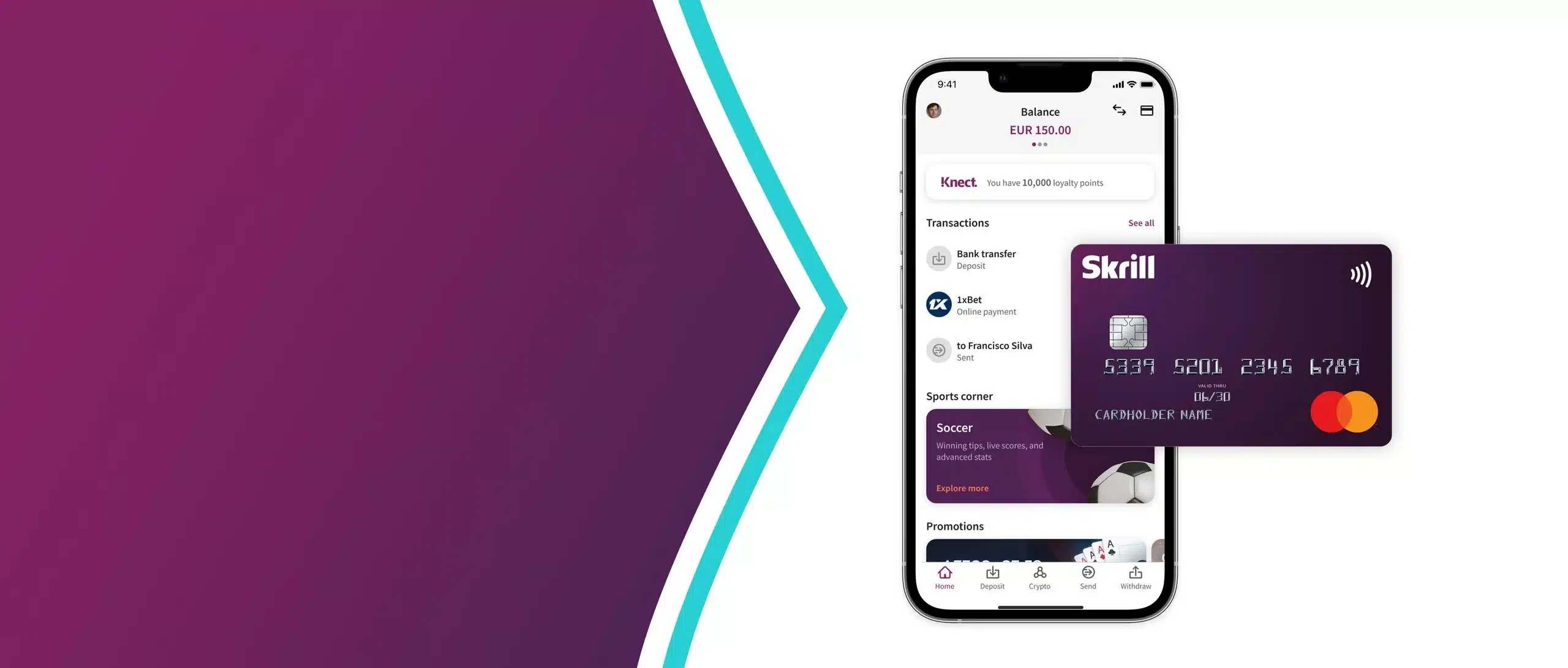 Die Skrill App & Mastercard